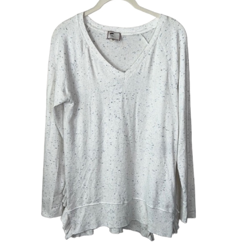 Anthropologie Postmark Brushed Soft Fleece Ruffle Long Sleeve Sweater Size XS